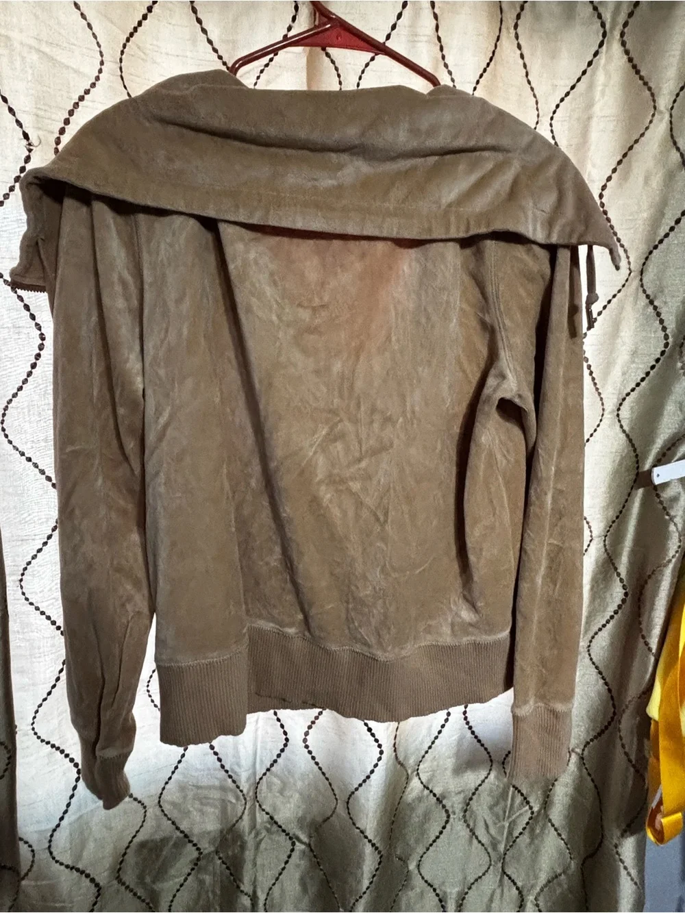 Michael Kors Taupe Velour Zip Hoodie Jacket